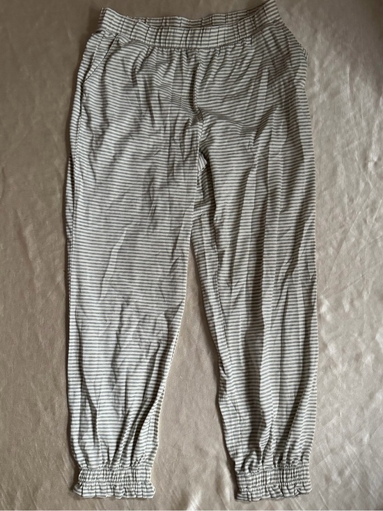 AnyBody Other - AnyBody Gray/White Striped Knit Jogger Pajama Pants Pockets Logo Size S